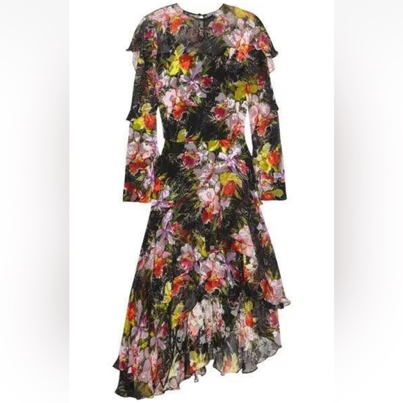 Preen by Thornton Bregazzi Floral Ruffle Dress size L - Picture 4 of 6